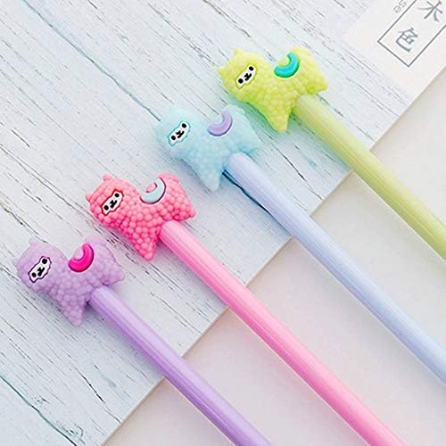 Animal Llama Oveja Alpaca Bolígrafos de Gel Set Moda Lindo Colorido Kawaii Encantador Gel Bolígrafo Oficina Escuela Papelería Bolígrafo (6 unidades)