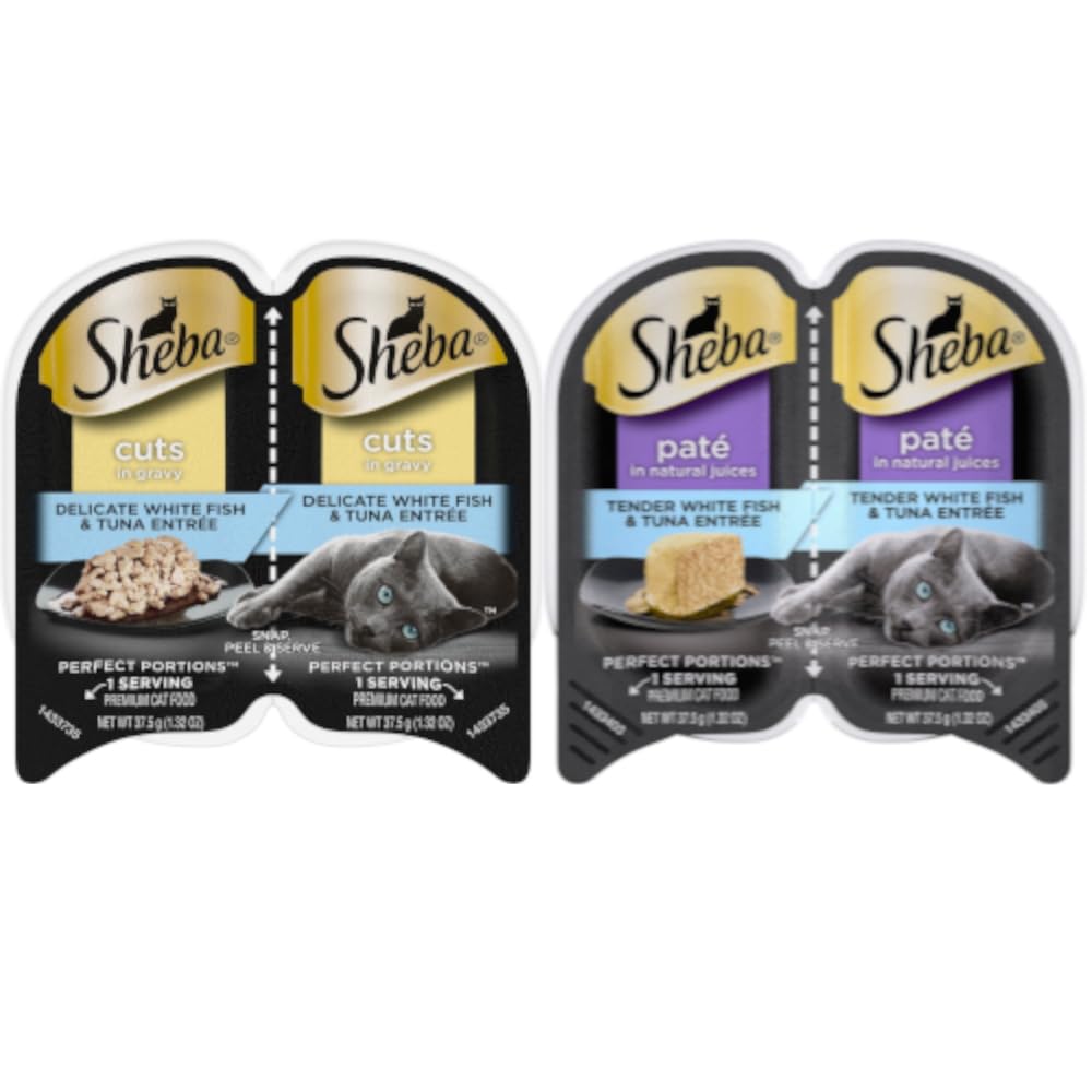 Sheba Perfect Portions – Alimento húmedo para gatos (24 porciones12 paquetes individuales) Juguete magnético y misterioso de ratón