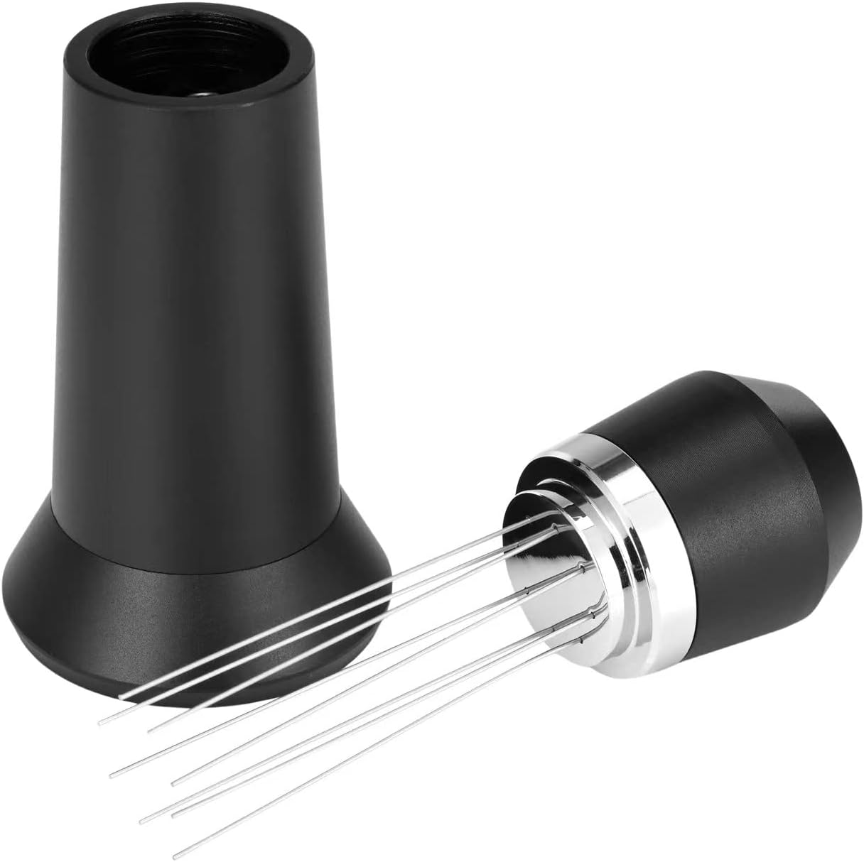 Herramienta de distribución de agujas de espresso, WDT Tool Espresso, Distribuidor de agujas de espresso de 8 agujas de acero inoxidable, agitador