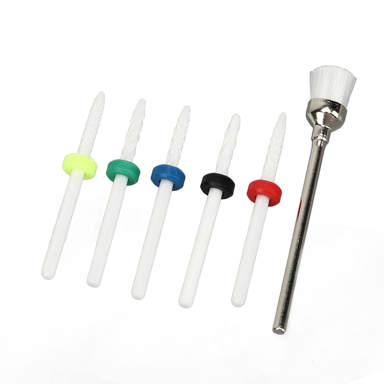 Juego de 6 brocas para uñas, juego de 6 brocas de uñas de cerámica para salón de belleza, removedor de cutículas eléctricas, para artistas de uñas,