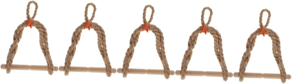 HOMSFOU Soporte para toallas de papel de cordel, soporte rústico para toallas de mano, soporte de papel higiénico de granja, anillo para toallas de
