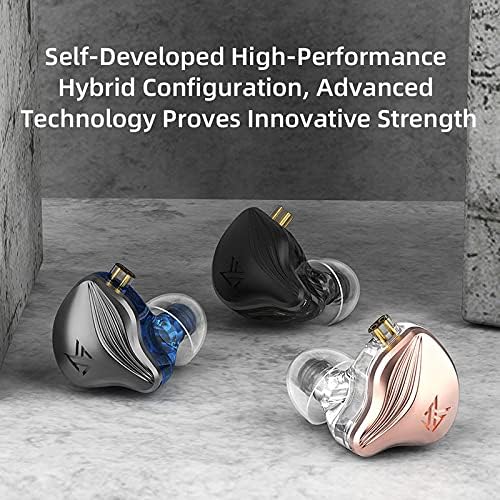 Auriculares con cable, auriculares intraurales, auriculares con cable con micrófono, auriculares con cancelación de ruido con cable KZ ZEX (oro rosa)