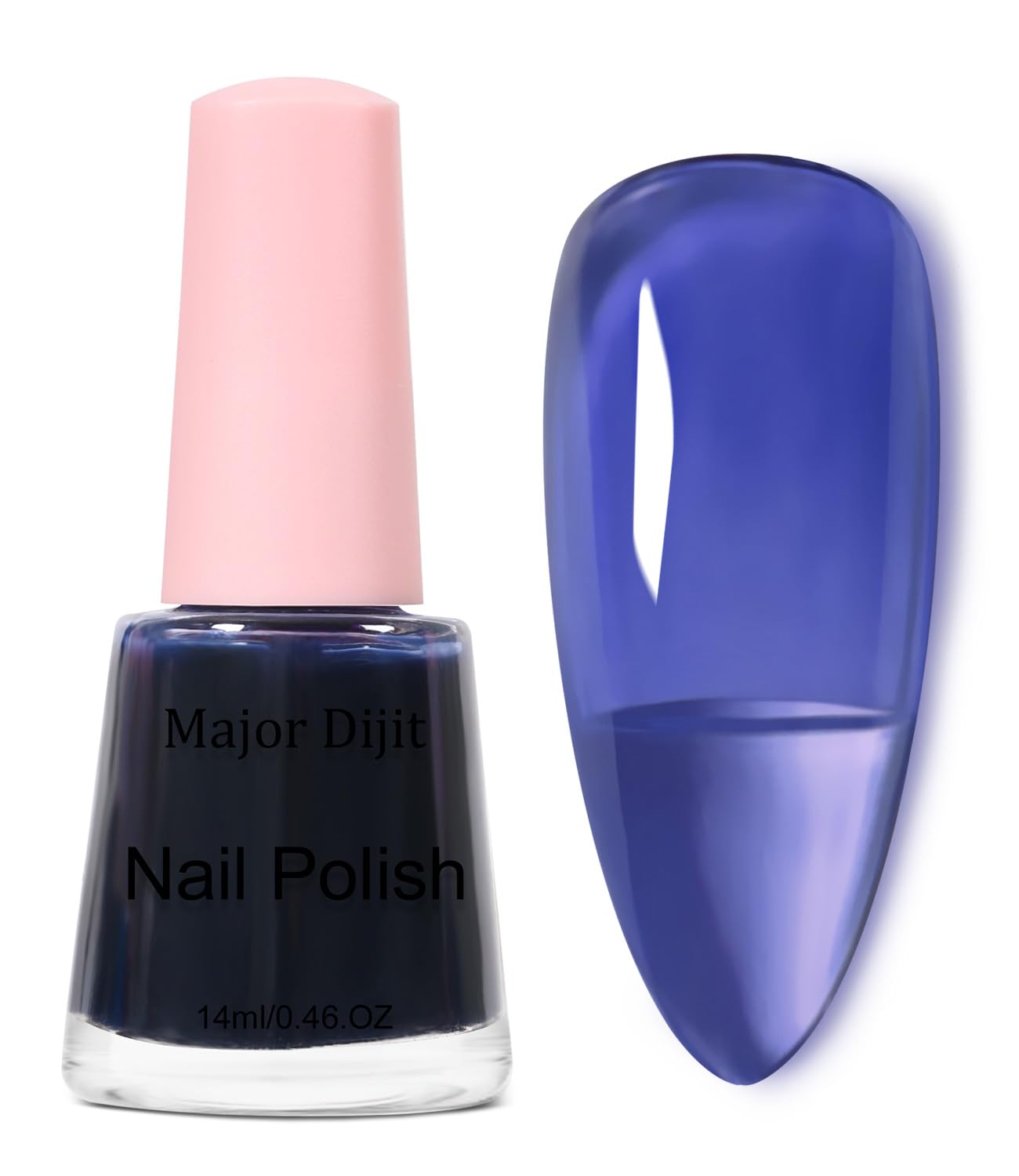 Major Dijit Esmalte de uñas Jelly Summer Blue Purple Red Green Glitter translúcido, vegano y libre de crueldad, 0.46 onzas líquidas (0.5 fl oz)