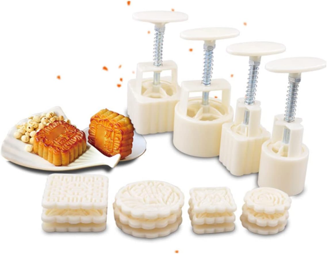 HOMSFOU 32 piezas de prensa de galletas de pastel de flores, decoración de bricolaje pastel de luna de rosa, molde de postre de flores, prensa de