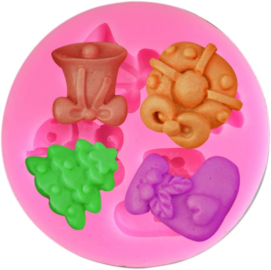3 unids Navidad Papá Noel árbol caramelo ciervos trineo campana copo de nieve insecto gif para bricolaje pastel hornear fondant gota pegamento
