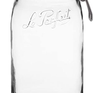 Le Parfait Super Jars Tarros de vidrio para conservas estilo francés, de boca ancha, con cuerpo redondeado, tapas de vidrio y sellos de hule Le Parfait Super Jars Tarros de vidrio para conservas estilo francés, de boca ancha, con cuerpo redondeado, tapas de vidrio y sellos de hule