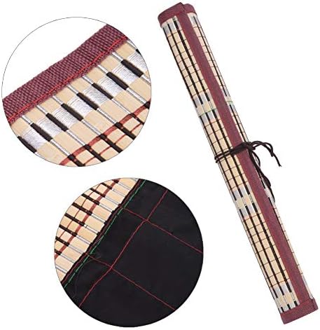 TOPINCN Pincel de pintura de bambú bolsa rodante de bambú para caligrafía pincel titular de pincel protector rollup para almacenamiento de pinceles