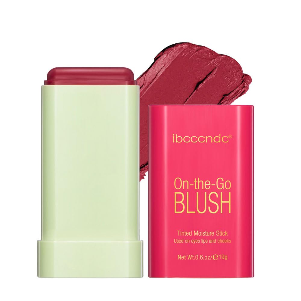 Barra de rubor para mejillas y labios, rubor sobre la marcha, tinte sólido hidratante para mejillas, barra de maquillaje multiusos para tonos