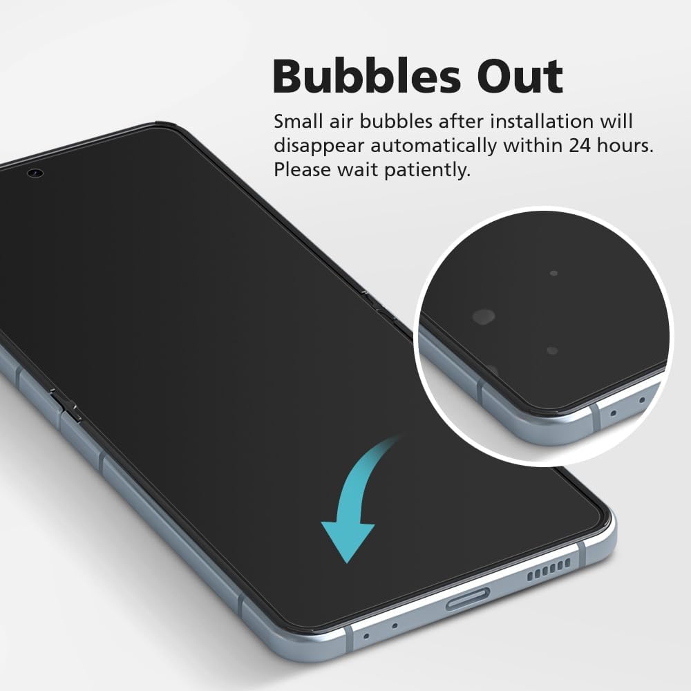 DIACUBE Paquete de 3+3 para Samsung Galaxy Z Flip 4 5G, protector de pantalla mate antirreflejos EPU+TPU, paquete de 3 unidades de cubierta completa