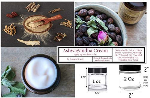 Crema facial orgánica de ginseng indio con aceite de rosa mosqueta y vitamina E, hidratante facial, crema facial antienvejecimiento, crema facial de