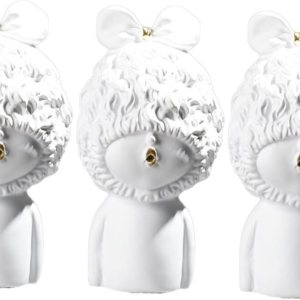 EXCEART Estatua de resina para el hogar, 3 piezas, escultura decorativa para niña, chupete, estatua de niña, adornos para el hogar, color blanco EXCEART Estatua de resina para el hogar, 3 piezas, escultura decorativa para niña, chupete, estatua de niña, adornos para el hogar, color blanco