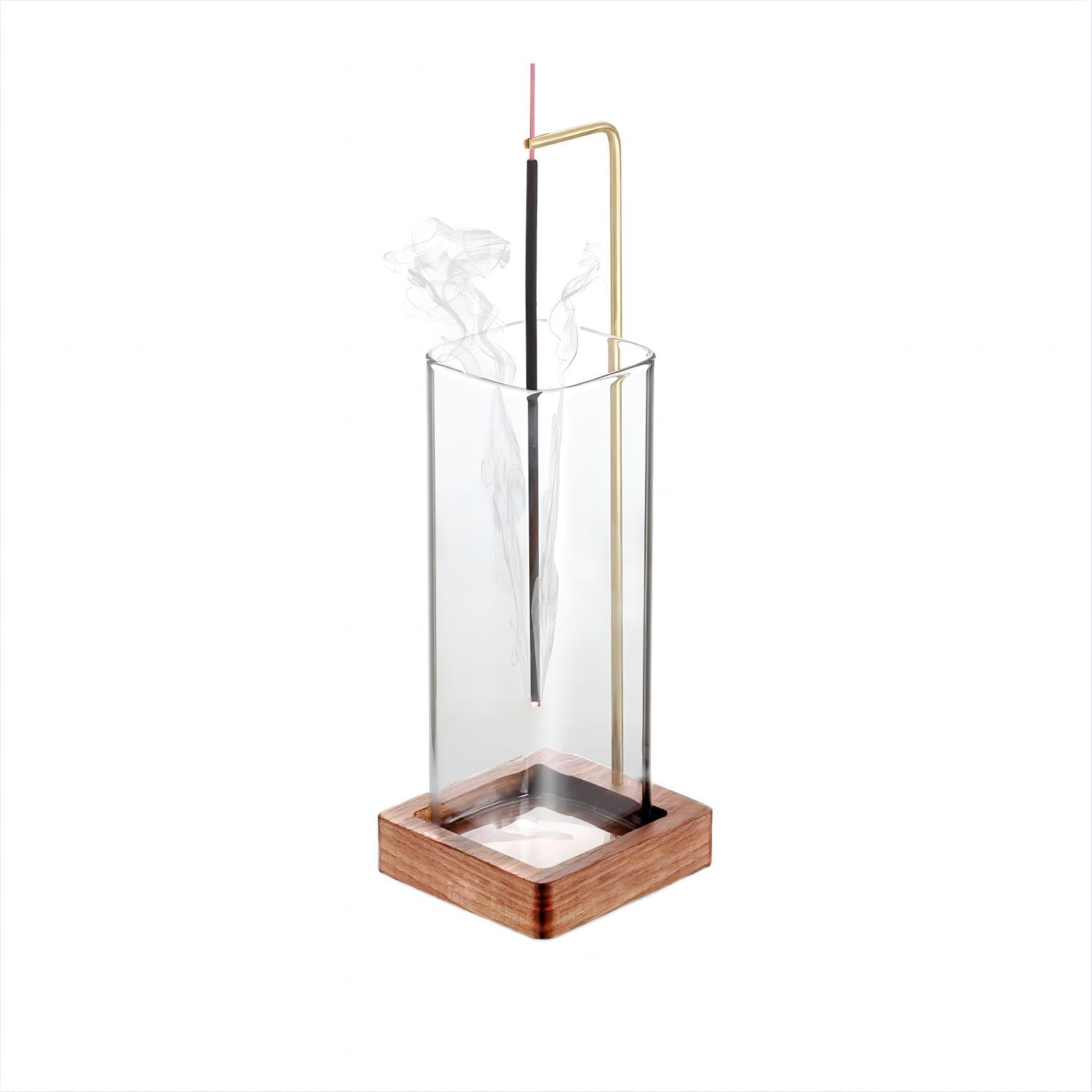 Soporte de incienso para palos, quemador de incienso al revés, soporte de incienso colgante para palos, colector de cenizas de vidrio, 100%