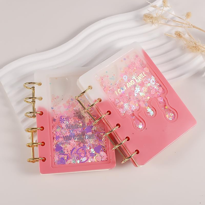 Kit de moldes de resina para cuadernos, moldes de resina epoxi de fundición de arena movediza para cuadernos, molde de silicona para cuaderno de