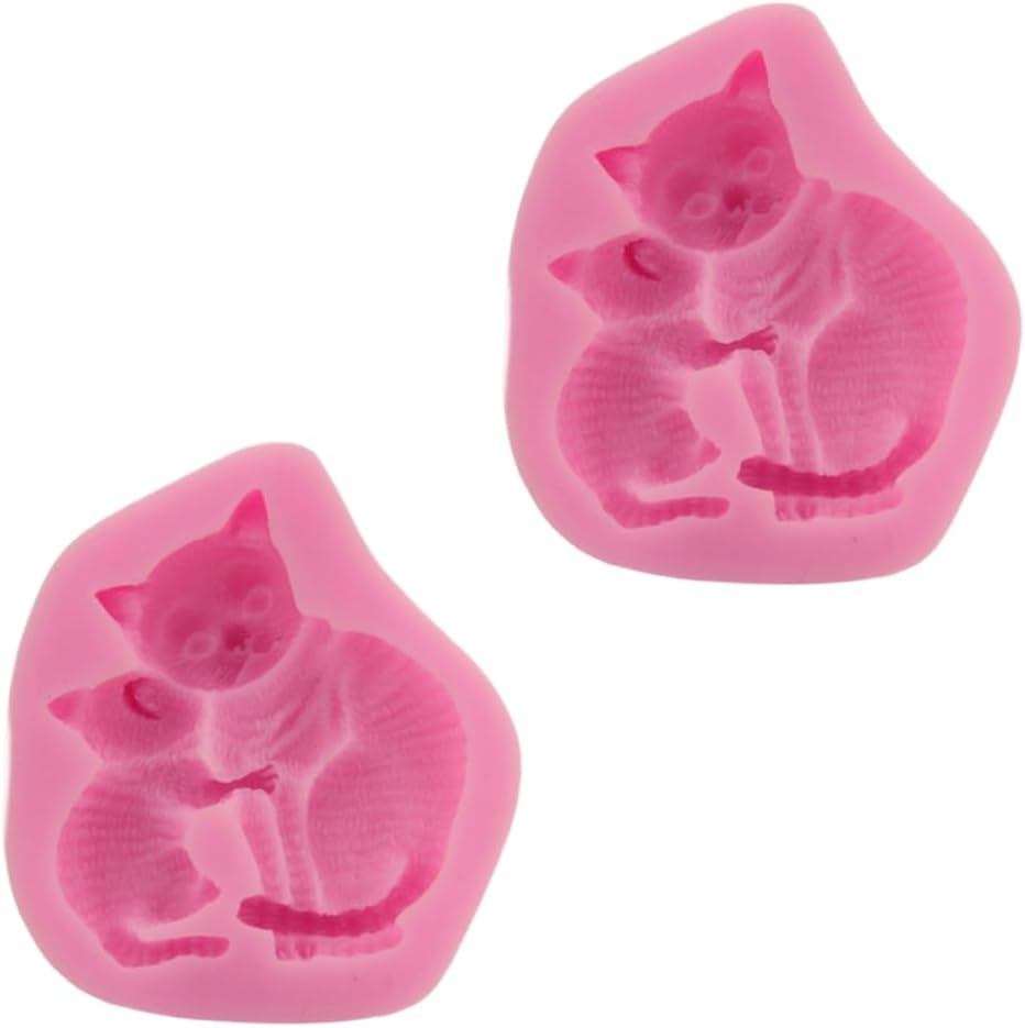 Molde de silicona 3D con forma de gato para abrazar amor maternal para bricolaje, chocolate, dulces, cupcakes, decoración de pasteles, postres,