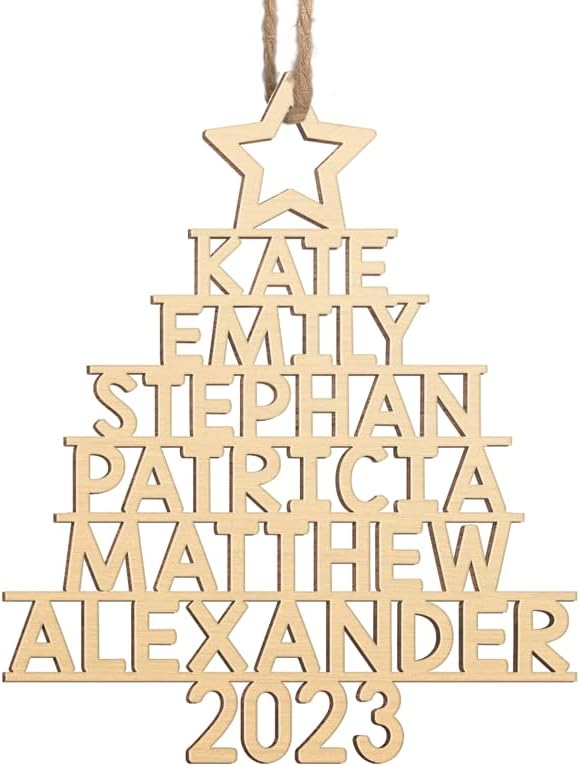 Pawfect House Adornos de Navidad familiares personalizados 2023, decoraciones de Navidad, adornos de madera, regalos de Navidad de Acción de Gracias