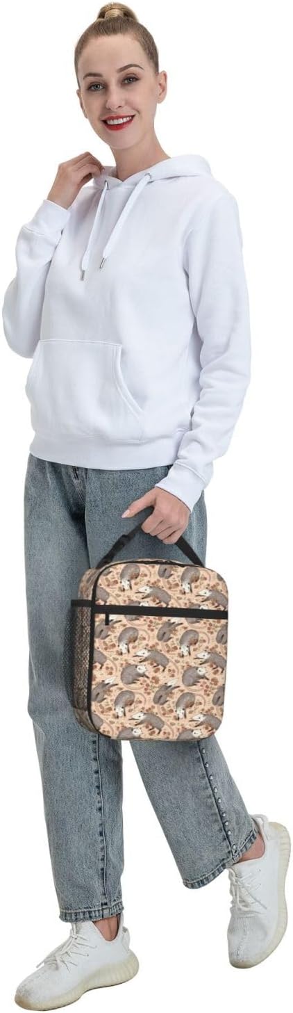 SWEET TANG Bolsa de almuerzo aislada Befuddled Possums Fiambrera Fiambrera Cremallera Bolsa suave duradera Bolsa de almuerzo reutilizable para el