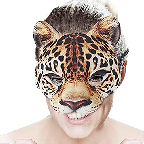 1 máscara de media cara de Halloween, máscaras de leopardo para Halloween, carnaval, fiesta, disfraces, accesorios de disfraces