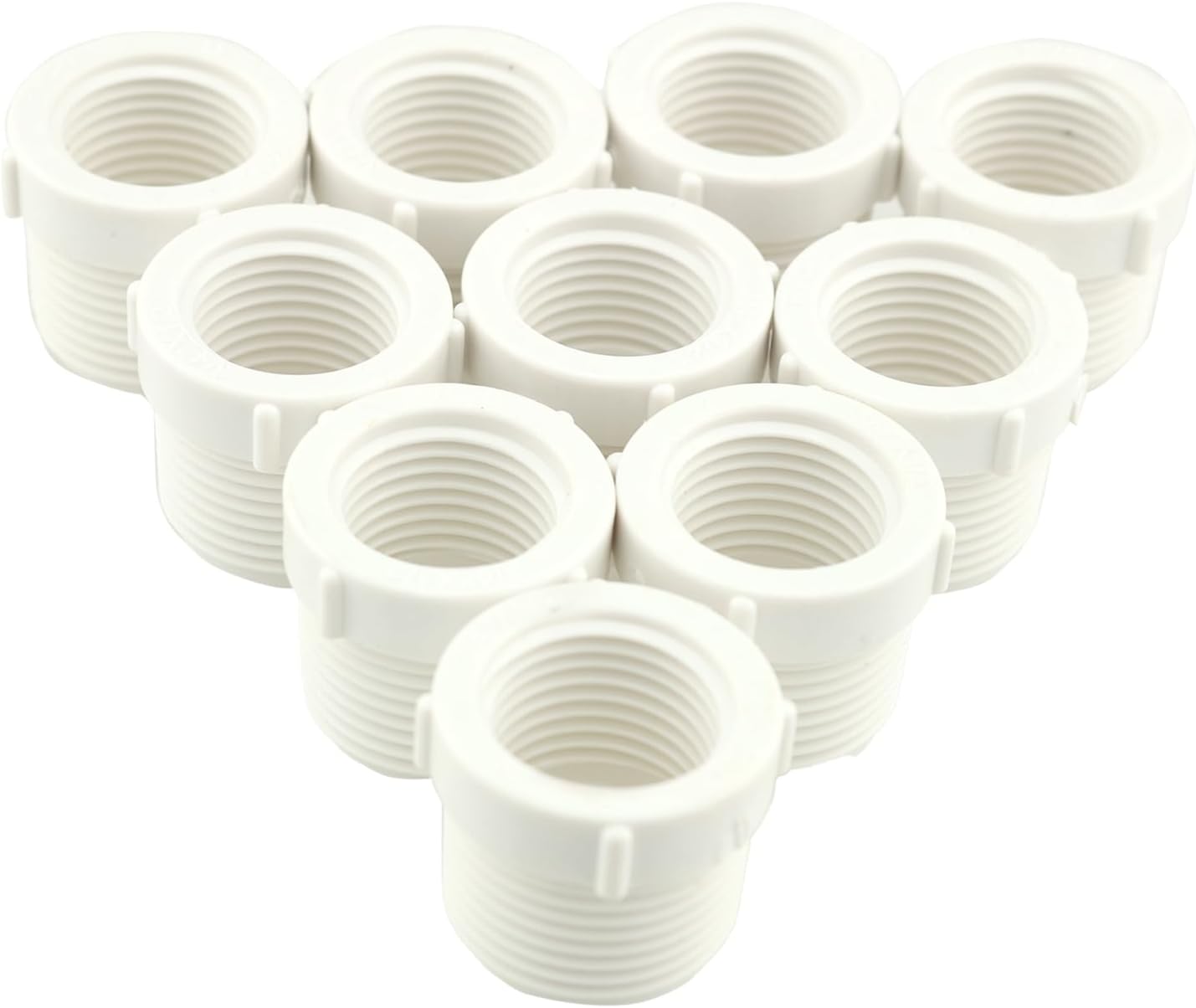 10 unids 34 “rosca macho a 12” hembra buje reductor de rosca para accesorios de tubería de PVC