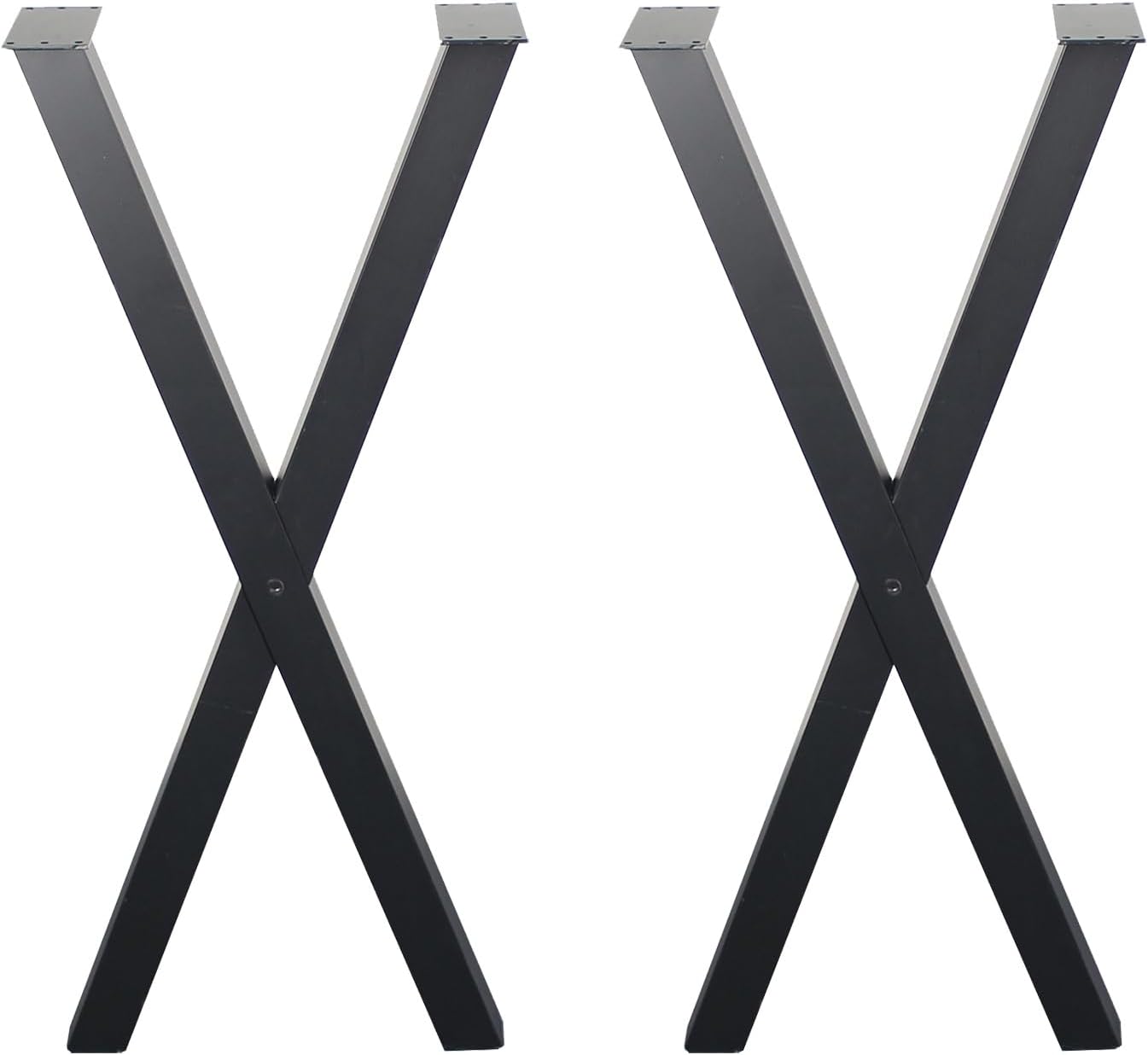 Patas de metal para mesa de 35 pulgadas, resistentes en forma de X, juego de patas de escritorio de metal de 2,35 pulgadas de altura y 15 pulgadas