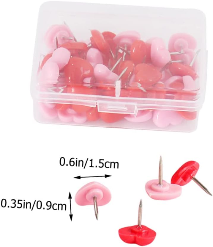 Abaodam 12 Boxes Thumbtack Accesorios para Escritorio Thumb Tacks Heart Shaped Push Pin Map Accessories Bulletin Board Push Pin Pushpins Home Supply