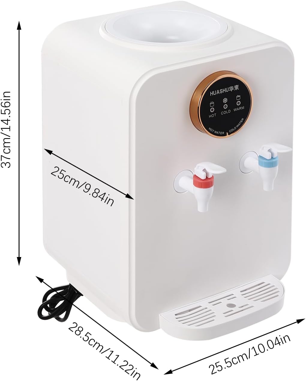 Dispensador de agua fría y caliente, dispensador de enfriador de agua para encimera de 5 galones, dispensador de agua de carga superior para el