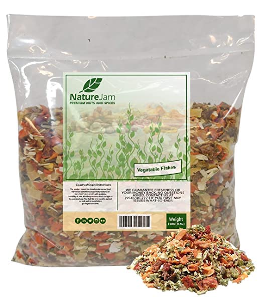 Copos de verduras secas 1 libra + cebolla verde picada seca y lavada, 4 onzas
