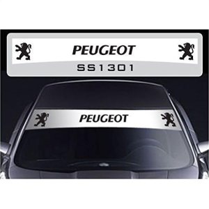 PEUGEOT windscreen Sun Stripe Decal (White Ð Black) PEUGEOT windscreen Sun Stripe Decal (White Ð Black)