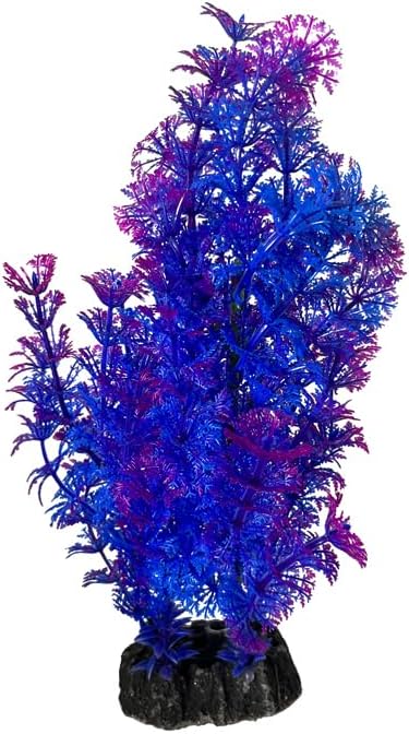 Mipukbay Decoraciones de acuario alto púrpura plantas de plástico para acuario decoraciones de peceras plantas de acuario plantas de acuario de