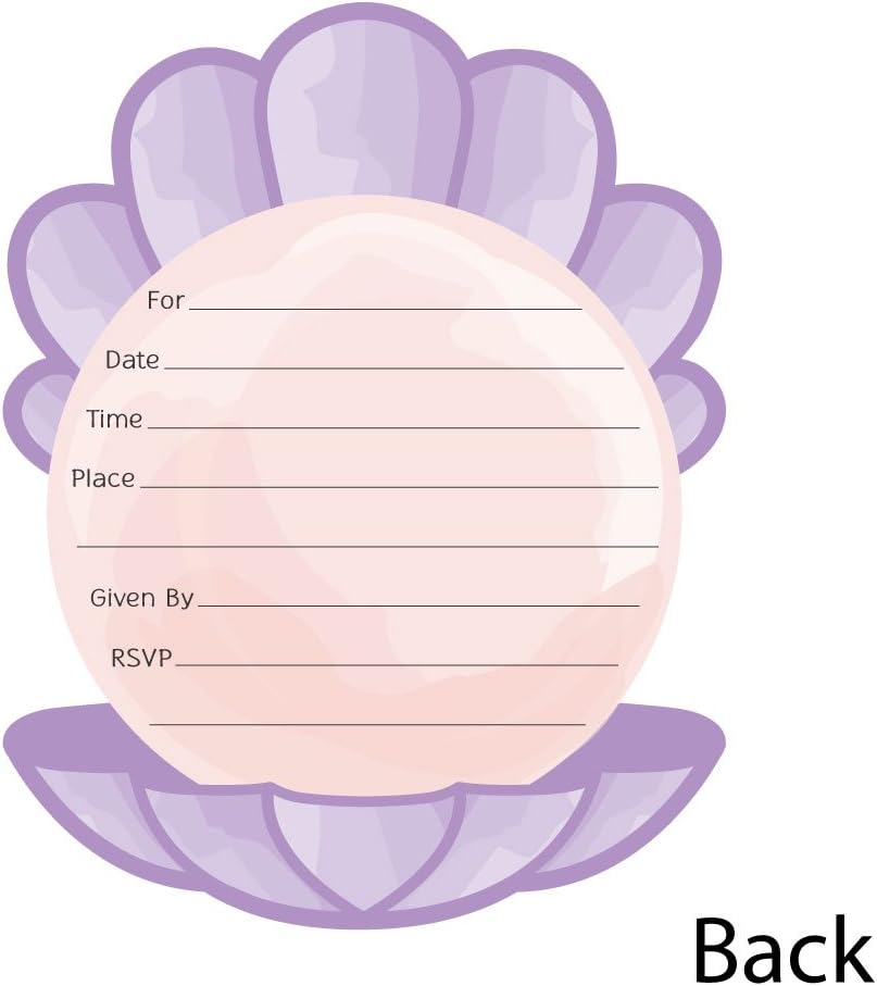 Big Dot of Happiness Let’s Be Mermaids – Invitaciones de relleno en forma de baby shower o fiesta de cumpleaños con sobres, juego de 12