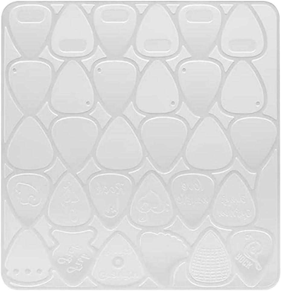 SUPVOX Moldes de resina para púas de guitarra, molde de cristal de silicona, moldes de resina epoxi, molde para llavero, molde para hacer jabón,