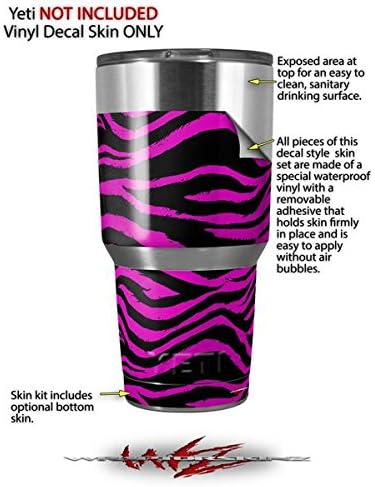 Vinilo Wrap para Yeti Rambler vaso30oz Pink Zebra (Vaso no incluido) por wraptorskinz