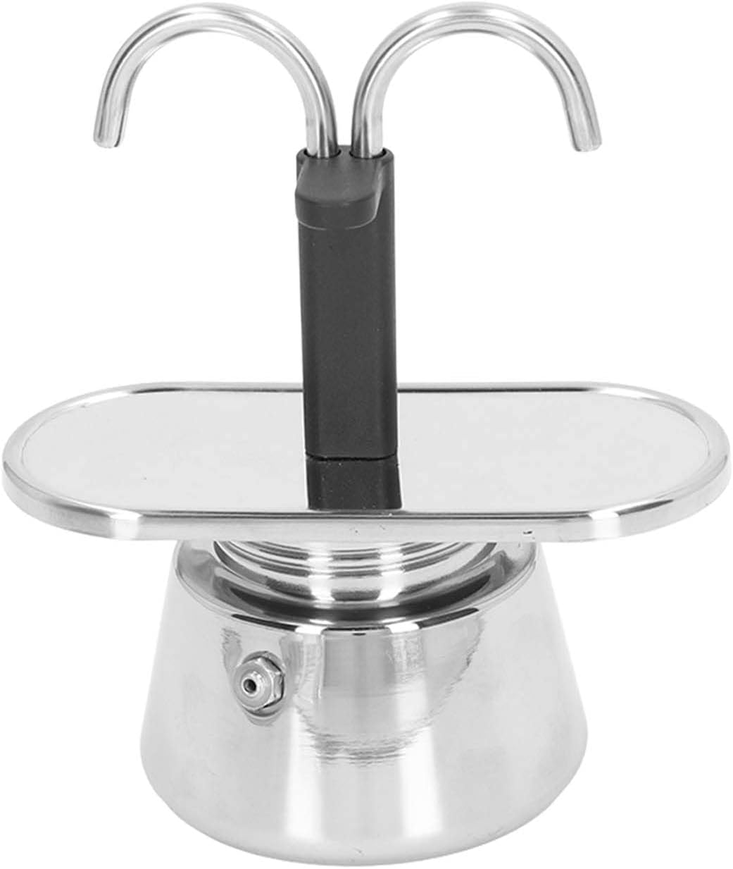 TOPINCN Olla de moka de doble tubo de 3.4 fl oz, cafetera cubana para hacer expresos, capuchino y café con leche, tazas y tazas de té, tazas y