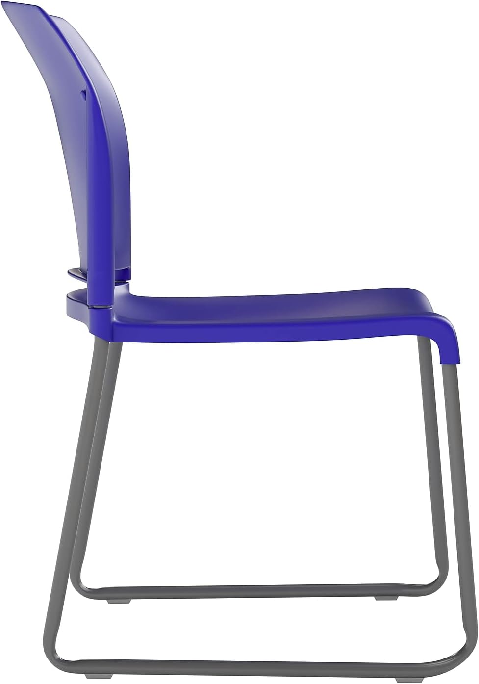 Flash Furniture Hercules Series – Silla apilable contorneada con respaldo completo de 880 libras con base de trineo recubierto de polvo gris, 23.75