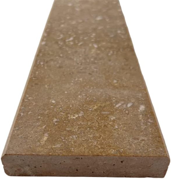 Piedra de umbral de travertino Noce marrón oscuro (sillín de mármol) (6 x 36 pulgadas)