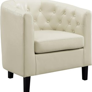 Emma – Silla decorativa, silla de barril de piel sintética copetuda con botones, silla decorativa moderna de mediados de siglo, sillón cómodo, Emma – Silla decorativa, silla de barril de piel sintética copetuda con botones, silla decorativa moderna de mediados de siglo, sillón cómodo,