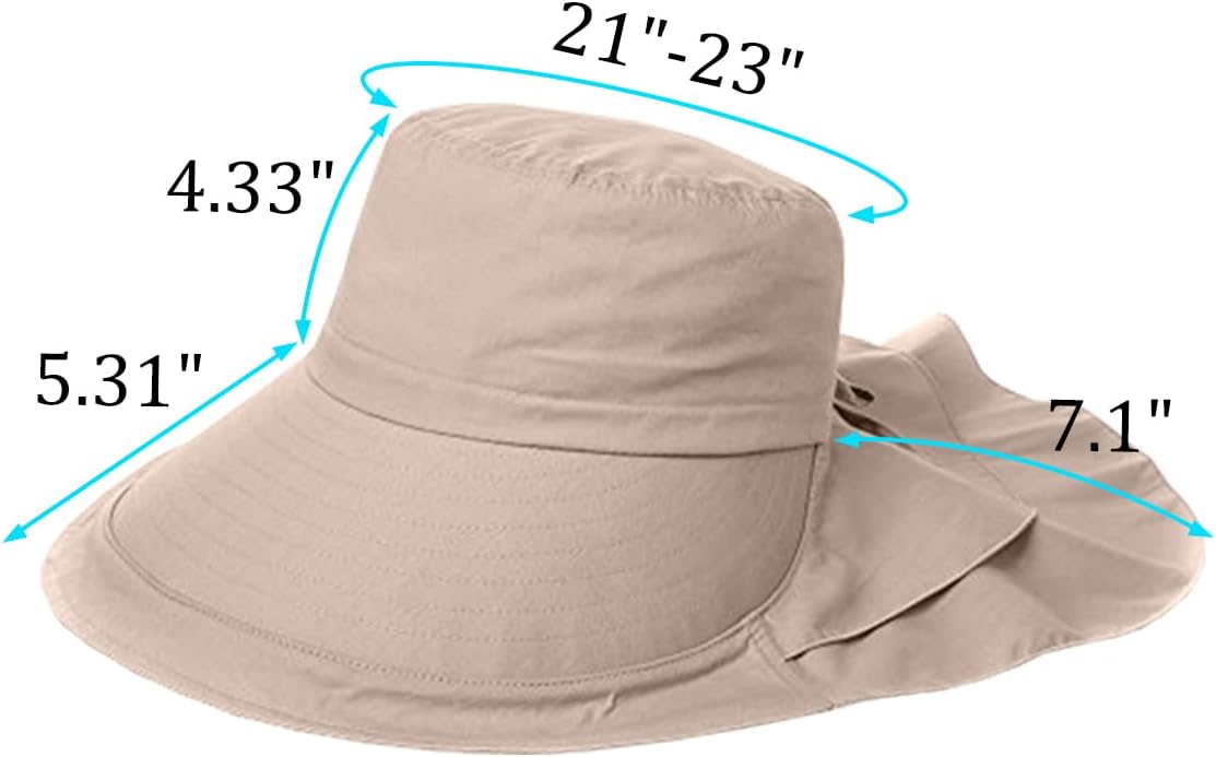 Paquete de 3 sombreros para mujer con solapa para el cuello, ala ancha, protección UV, sombrero de pescador, verano, playa, pesca, senderismo,