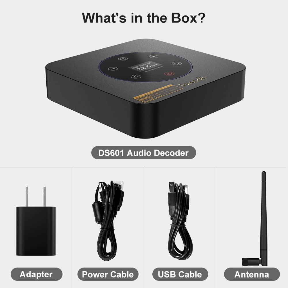 1Mii DS601 HiFi USB DAC de escritorio para estéreo doméstico, decodificador Bluetooth LDAC de alta resolución, aptX HD Bluetooth 5.0 receptor de