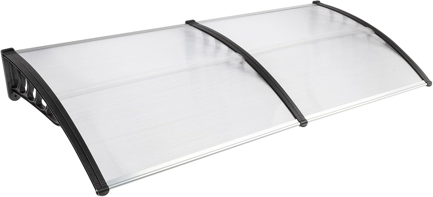 Toldo para puerta de ventana de 80 x 40 pulgadas, cubierta de policarbonato para puerta de entrada, toldo exterior para ventana exterior, UPF 50+,