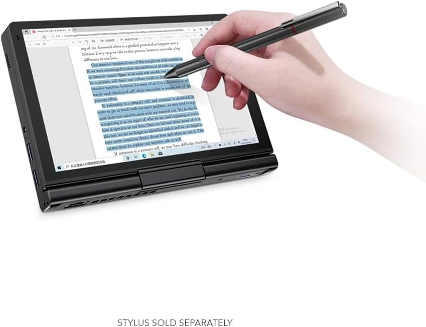 GPD Mini portátil Pocket 3 con CPU N6000 de cuatro núcleos, 8 GB LPDDR4x RAM, SSD NVMe de 512 GB, pantalla táctil de 1920 x 1200p Windows 11, Wi-Fi