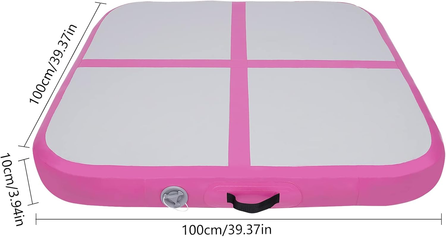 Inflatable Gymnastics Mat Air Tumbling Mat Gymnastics Tumble Track Square 3.947.87 In Thickness Air Mats for Home UseTrainingCheerleadingWater Yoga