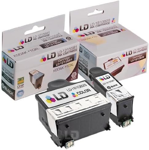 LD Productos Cartucho de tinta de repuesto para Kodak #10 (1 negro, 1 color, 2 unidades) compatible con All-in-One Hero 9.1 6.1 7.1 EasyShare 5100