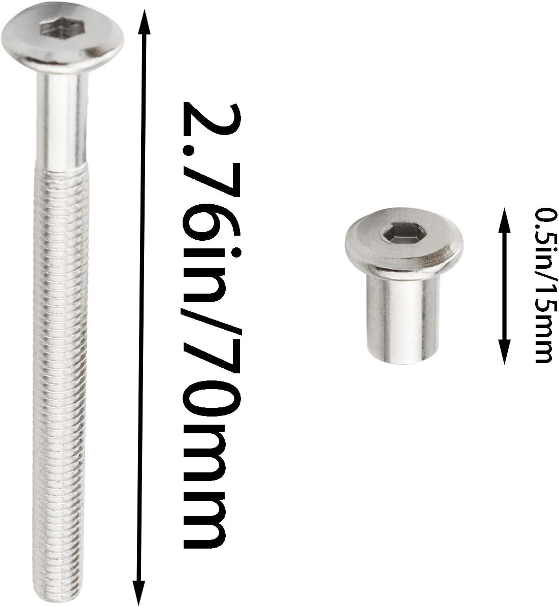 Kit de 10 piezas de pernos y tuercas de conexión para muebles M6 para cama, mesa, silla, cama de cuna o banco de trabajo, tabla de madera, gabinete,
