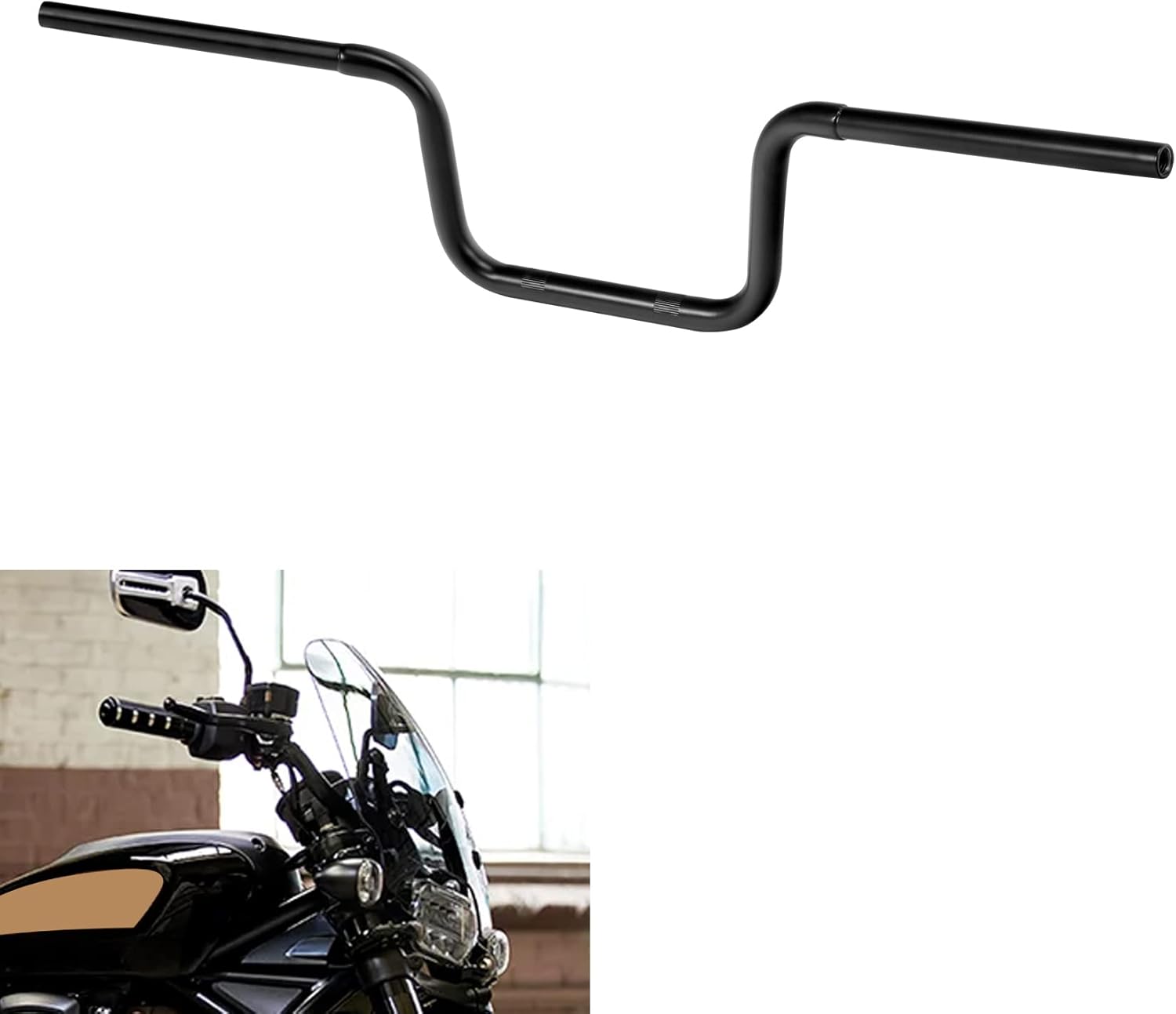 XFMT Manillar de motocicleta negro mate 8 pulgadas elevación 78 pulgadas manillar para Harley Sportster S RH1250S 2021-2023 Nightster RH975 2022-2023