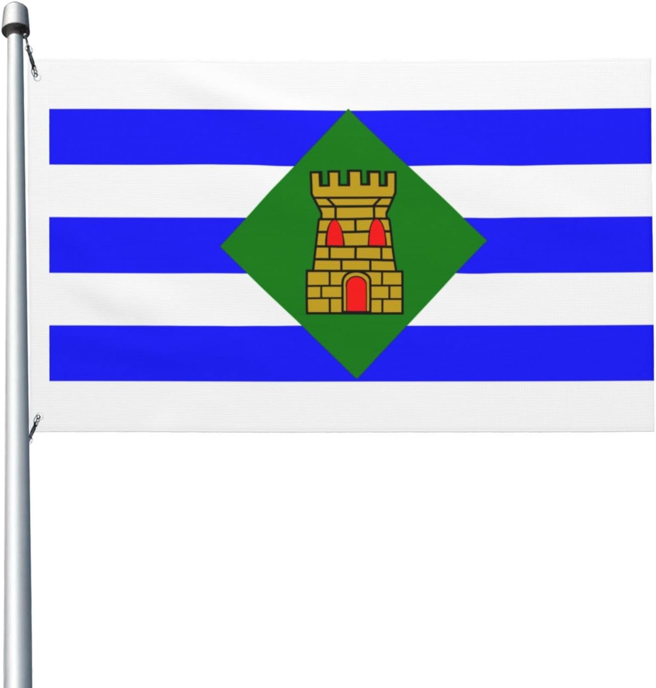 Bandera de Vieques de doble cara de 3 x 5 pies, banderas para exteriores, banderas decorativas duraderas para interiores y patio, banderas