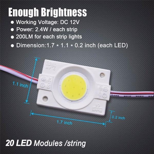 Flulep Lámpara brillante DC 12V de la cartelera del club de la luz de tira IP65 del módulo 1 LED de la MAZORCA