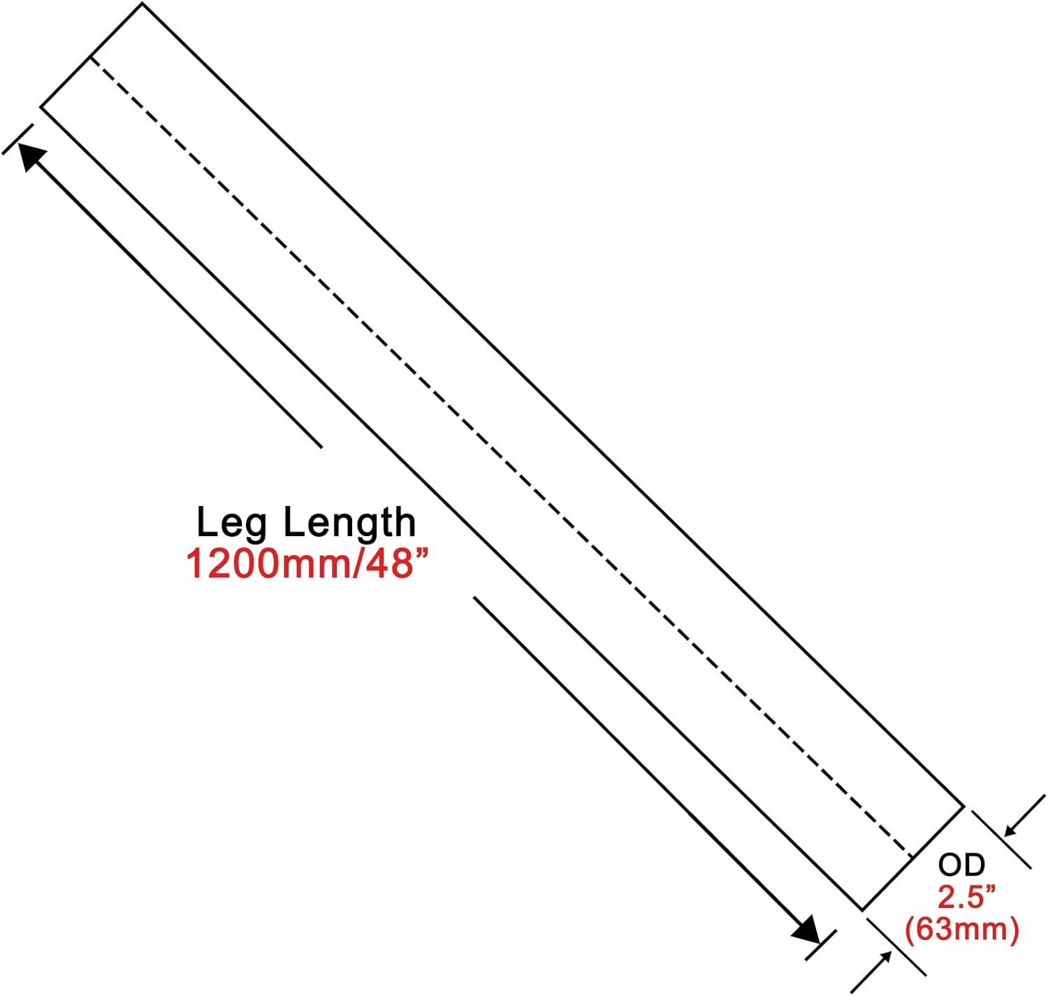 Tubo recto de 2.5 pulgadas de acero inoxidable T304 tubería de 48 pulgadas de largo 2.5 pulgadas de diámetro exterior tubo de escape DIY, paquete de