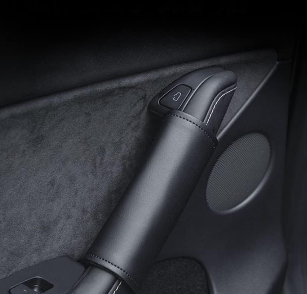4 fundas protectoras para manija de puerta interior de automóvil para el modelo 3 Y 2021-2023, cubierta protectora antiarañazos, de piel sintética,