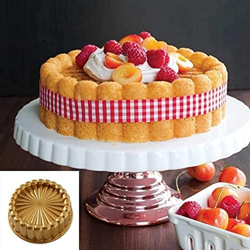 Molde para pasteles de aluminio, accesorios de cocina, decoración redonda de Navidad, boda, familia, 3D, molde para tartas, 9.4 * 2.8 * 0.8 in