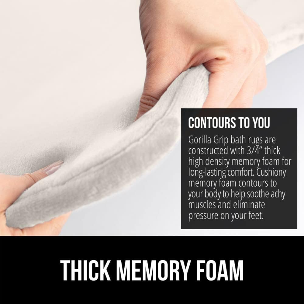 Gorilla Grip – Tapetes de baño gruesos de espuma viscoelástica, terciopelo suave y absorbente, puntos duraderos en la parte inferior, lavables a