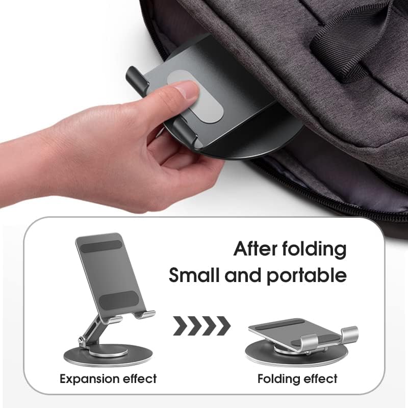 Soporte universal para teléfono celular giratorio de 360, compatible con iPhoneAndroid y iPadTablet. Agarre seguro, altura ajustable, flexible y